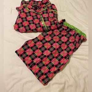 Long sleeve pajama set - pink and green